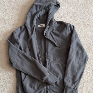 Buck Mason Alpine Fleece 15014 heavyweight dark gray Gray Zip-Up Hoodie S